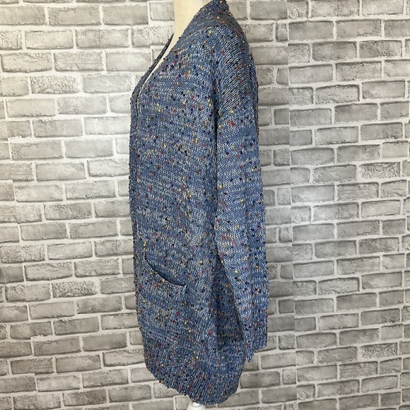 Blakeley women’s multicolored confetti open front knit sweater. Two pockets. EUC - Picture 4 of 12